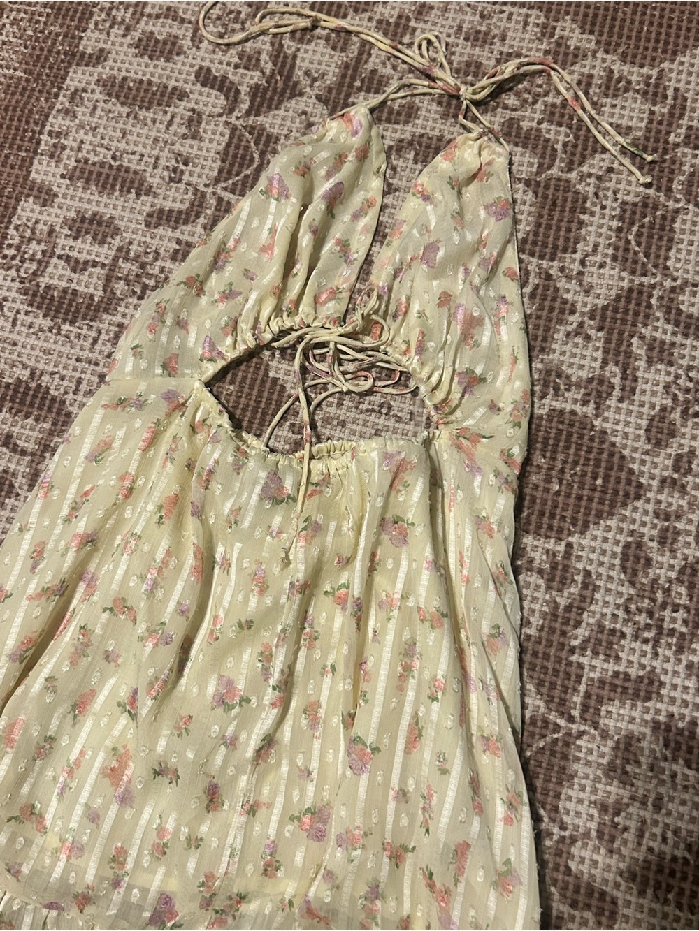 ASOS Yellow Floral High-Low Ruffle Dress - Picture 7 of 8